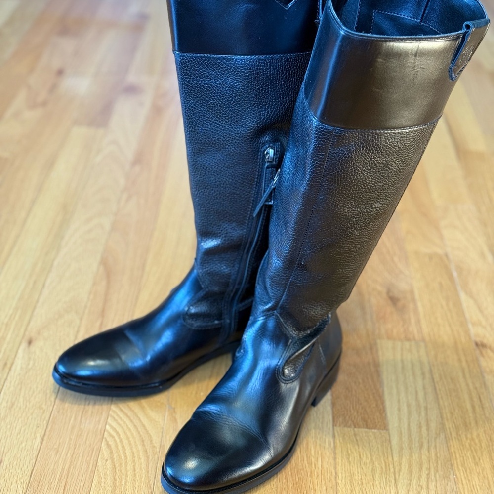 Vince Camuto Black Leather Riding Boots